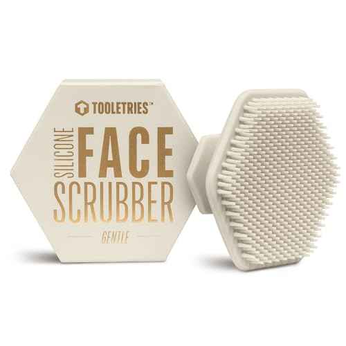 TOOLETRIES Men's Face Scrubber - Premium Silicone Facial Cleansing Brush, Gentle Exfoliator Pad & Soft-Touch Massager - Removes Dead & Dry Skin - Long Lasting Shower Accessories - Sand