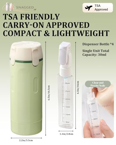 Travel Size 4-in-1 Pump Dispenser Bottles 30ml Leak-Proof