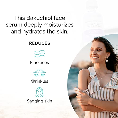 Renewing Skin Serum with Sea Lavender & Bakuchiol, Anti-Aging Firming and Smoothing Collagen Boosting Face Serum for Fine Lines and Wrinkles ? 2 fl oz