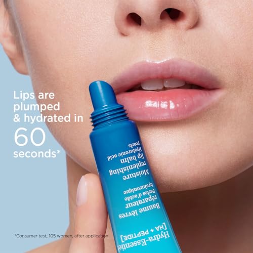 Clarins Hydra-Essentiel Moisture Replenishing Lip Balm | 60 Seconds to Plumper Skin* | 24H Hydration* | Contains Hyaluronic Acid + Plumping Peptides | All Skin Types | 0.5 Ounces