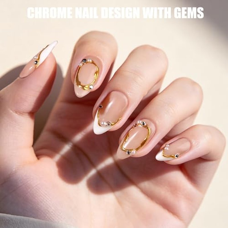 Acrylic Nail Kit with Chrome Powder & Almond Tips – Beginner Set