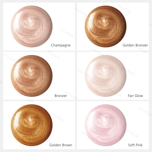KYDA Liquid Highlighter Drops - Multiuse Glow Makeup, Soft Pink