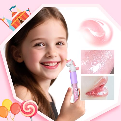 Unicorn Lip Gloss Sticks for Girls - 4 Pack