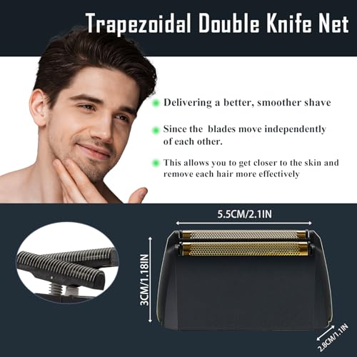 Shaver Foil Head Cutter Bar Replacement,Compatible with Wahl 5 Star Series Vanish Shaver 8173-700,High Performance Shaving Accessorie, Black (2 Pack)