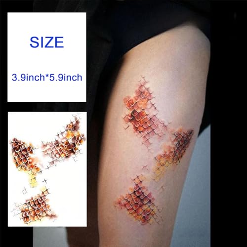 Gold Python Scale Temporary Tattoo Stickers Waterproof