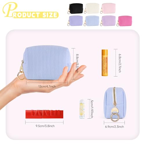 Mini Corduroy Makeup Bag - Small Cosmetic Organizer Pouch