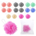 16Pcs Travel Size Loofah Mini Shower Loofah Bulk Multicolor Mesh Bath Pouf Individually Wrapped Bath Sponge Pack for Shower Care