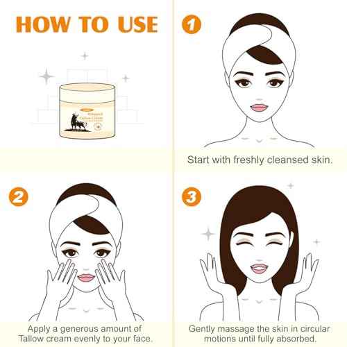 Beef Tallow for Skin - Tallow and Honey Balm for Face - 100% Grass-Fed Beef Tallow, Honey & Beeswax, Deep Hydration for Dry & Aging Skin, Natural Barrier, Nourishing Moisturizer