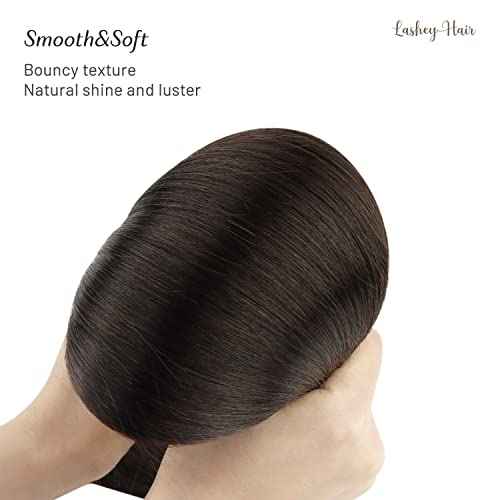 Lashey Tape in Hair Extensions Human Hair, 14 inch Dark Brown Straight Remy Hair Extensions Tape in 20pcs 50g
