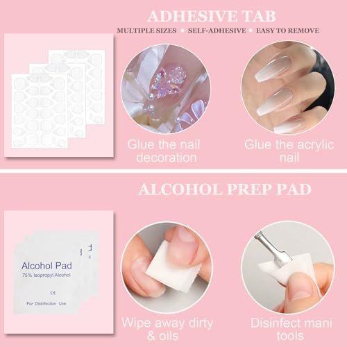 20PCS Nail Prep & Press On Tool Kit with Glue, Remover, Buffers & Adhesive Tabs