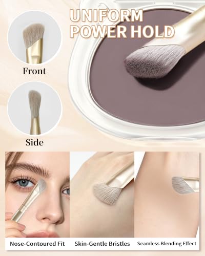 Matte Taupe Contour Powder with Brush - Waterproof & Buildable