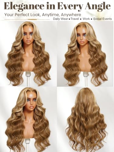 UNICE Honey Blonde Body Wave Lace Front Wig 22 inch