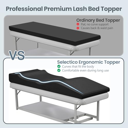 Ergonomic Lash Bed Topper 71x27.5 High-Density Foam