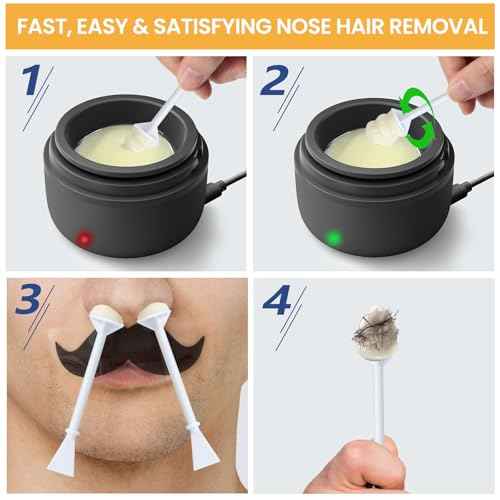 SUERBEATY 60 Pcs Nose Wax Sticks, Hair Wax Applicator with Disposable Spatulas for Nostril Cleaning, Ear Face Hair Removal for Men Women, Painless