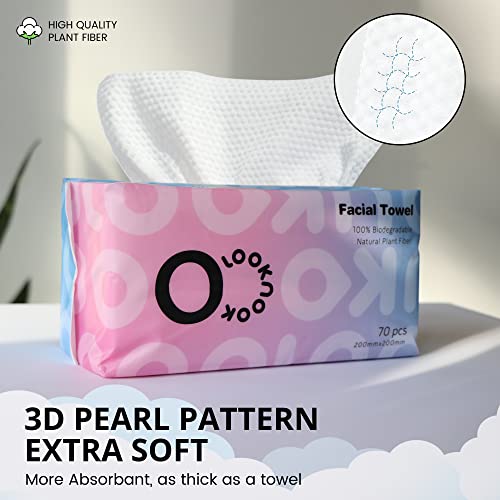 Disposable Face Towel, 50% Thicker, Soft for Sensitive Skin, Multipurpose Cleaning Cloth, 70 Count, 6 pack