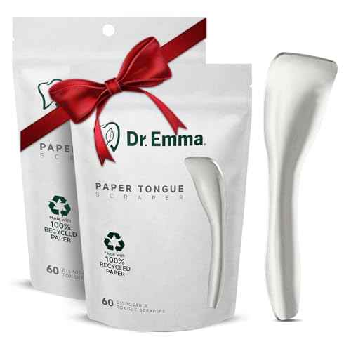 Dr. Emma Tongue Scraper, 120 Count, Disposable Tongue Cleaner for Adults, Paper Hygienic Scraper, Clean Tongue, Promote Fresh Breath (Pack of 2)