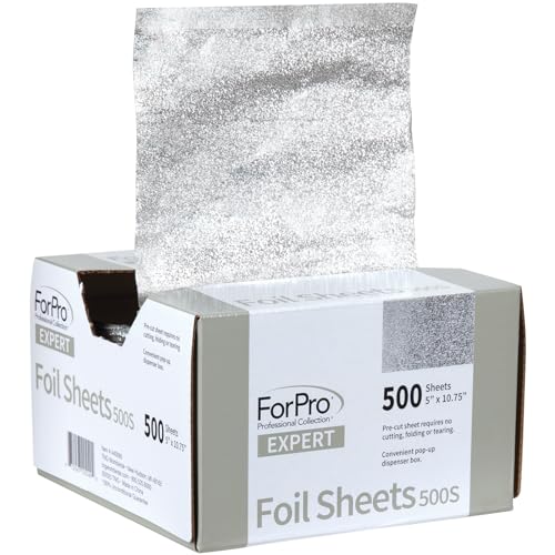 ForPro Professional Collection Embossed Aluminum Hair Foil Sheets 500 Pack for Color & Highlights