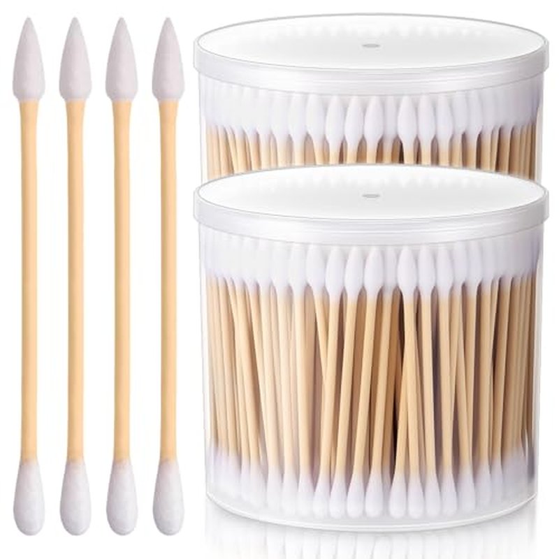 1200pcs Double-Ended Cotton Swabs with Storage Case - Extra Absorbent & Versatile