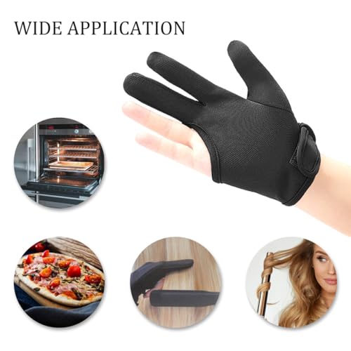 Heat Resistant 3-Finger Hair Styling Gloves | Professional Flat Iron Mitt