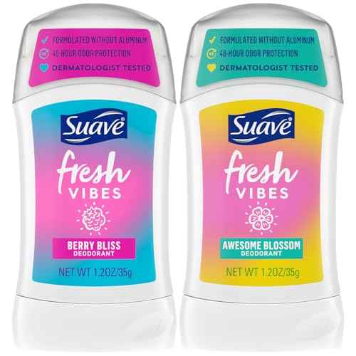 Suave Aluminum-Free Deodorant, Kids & Teen Girls ??Fresh Vibes Berry Bliss & Awesome Blossom, 48H Protection, 1.2 Oz Ea