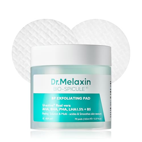 Dr.Melaxin BP Pore Exfoliating Pad for Dead Skin & Blackheads, Minimize Pores, Prevent Breakouts, Improve Skin Texture, Korean Skincare, 165ml, 70pads.