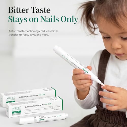 APUREE Nail Biting Prevention for Kids – Safe Bitter Deterrent with Habit Tracker