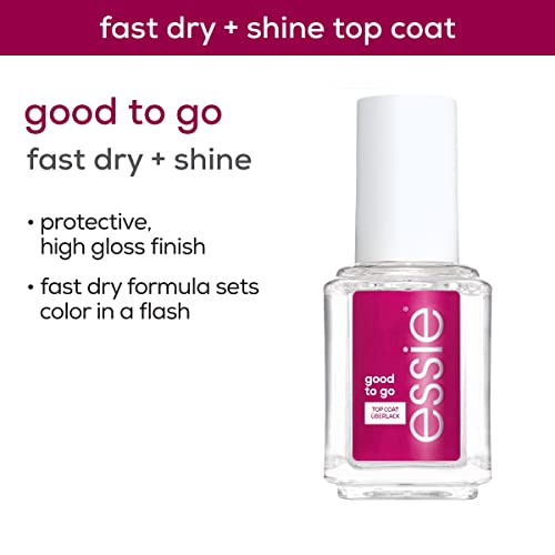 essie Nail Care, 8-Free Vegan, Good To Go Top Coat, fast dry and shine nail polish, 0.46 fl oz