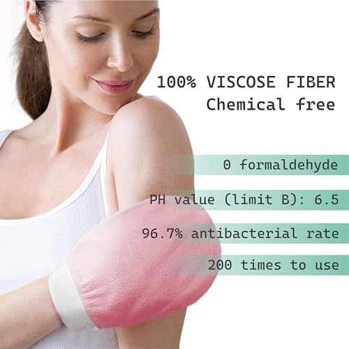 Turkish Hammam Viscose Exfoliating Bath Gloves ? Moroccan Body Scrub Mitt for Sauna Skin Massage & Detox