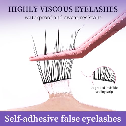 Self-Adhesive Lash Clusters 100PCS Wispy Preglued Press-On Eyelashes