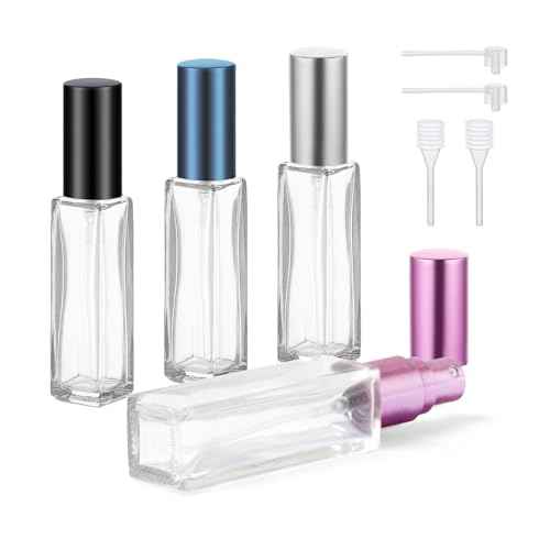 YOCASII Travel Perfume Bottle Refillable Mini Spray Bottle for Travel, Refillable Perfume Atomizer, Spray Bottle for Cologne, 4PCS Plane Mini Essentials