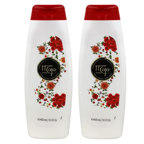Maja Extreme Moisture Body Lotion and Perfumed Talcum Powder Bundle - 2-Pack 13.5 FL Oz Body Lotion and 2-Pack 7 Oz Talcum Powder