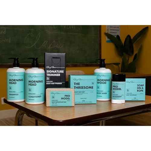 MARLOWE. No. 069 Body Scrub Soap Bar 7 Oz, Pro Model Body Exfoliator Bar Soap with Pumice, Apricot Seed Powder, Shea Butter & Olive Oil, Amber + Spice Santal Scent