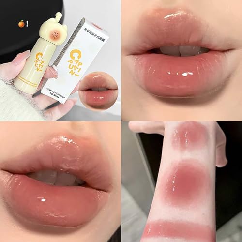 4-Pack Cute Cat Jelly Lip Gloss - Korean Lip Tint, Long Lasting