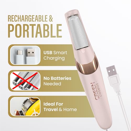 Rechargeable Electric Callus Remover for Feet - Green Cosmos Pedicure Tool