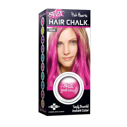 Splat Pink Hearts Hair Chalk – Temporary Washable Color