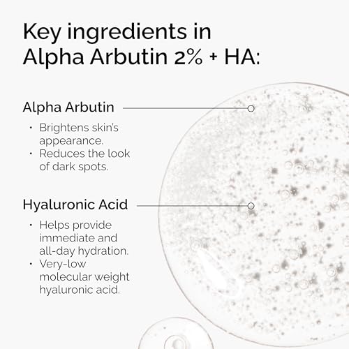 The Ordinary Alpha Arbutin 2% + Hyaluronic Acid, Brightens Skin and Targets Dark Spots, 1 Fl Oz