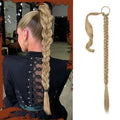 26 Inch Braided Ponytail Extension - Ash Blonde Synthetic Hair