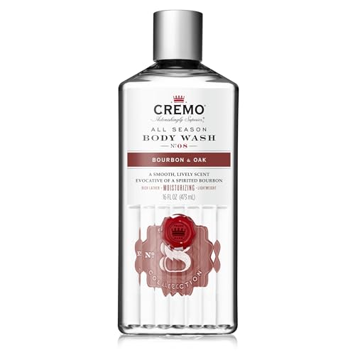 Cremo Rich-Lathering Bourbon & Oak Body Wash for Men, A Sophisticated Blend of Distillers Spice, Fine Bourbon and White Oak, 16 Fl Oz (Packaging May Vary)