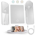 Lupow Makeup Mirror Vanity Mirror with 3 Lighting and Adjustable Brightness,Detachable Height-Adjustable Dresser Mount,2X,3X,10X Magnification,Suitable for Bathrooms,Vanity,Ideal Gifts for Women