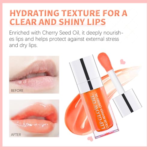Hydrating Lip Glow Oil - Moisturizing Plumping Lip Tint Gloss