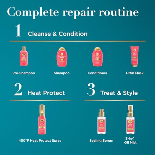 OGX Repair & Protect Bond Protein Repair 3-in-1 Oil Mist, Hair Oil Protects Dry, Damaged Hair Against Frizz, Strengthens & Maintains Shine, Hair Mist Formulated without Parabens, 1.7 oz