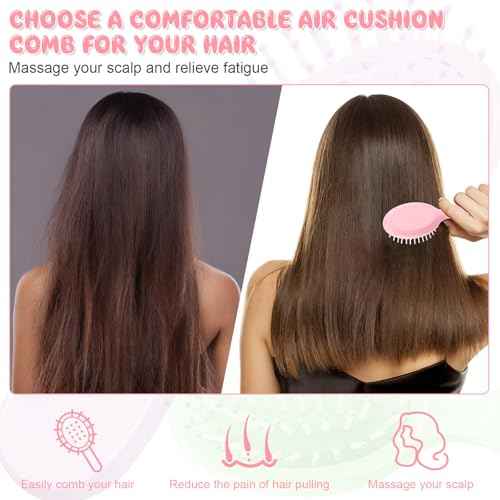 HOFASON 4 PCS Mini Wet Hair Brush Travel Stocking Stuffers for Women Teens Girls, Small Hair Brush for Pockets, Bachelorette Party Favors, Bridesmaid Gift, Spa Party Supplies, Travel Mini Brush