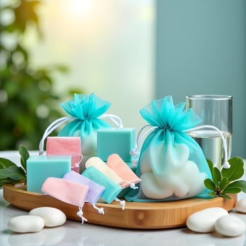 6 Pack Exfoliating Mesh Soap Pouches for Body & Facial Cleansing
