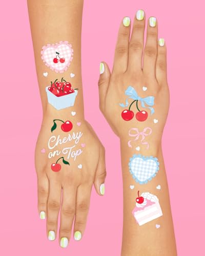 xo, Fetti Cherry Temporary Tattoos - 50 Iridescent Foil
