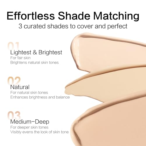 CARSLAN Full Coverage Concealer, Lightweight 12H Long-Wear Liquid Concealer with Skincare Ingredients, Helps Conceal the Look of Dark Circles, Redness & Imperfections, 0.42 Fl Oz (02)