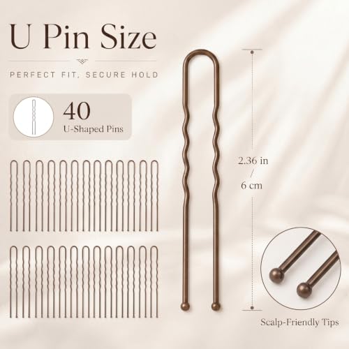 Zonon 50Pcs Ballet Bun Hair Nets with 40Pcs U Pins Set