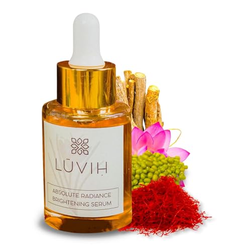 LUVIH Absolute Radiance Face Serum with Saffron & Licorice ? Ayurvedic Brightening & Dark Spot Corrector for Pigmentation, Sun Damage & Uneven Skin Tone ? 30 mL