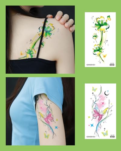 Flower Temporary Tattoo Sheets for Girls Women - 11 Pack