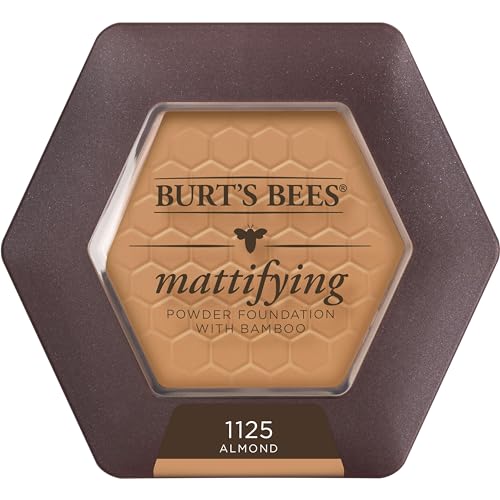 Burt's Bees Makeup, Lightweight Powder Foundation, 100% Natural, Almond, 0.3 Ounce