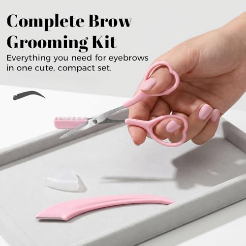 2-in-1 Eyebrow Trimmer Scissor with Comb - Stainless Steel